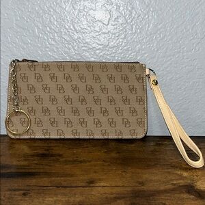 Dooney & Bourke Brown Monogram Wristlet.
